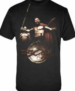 300 - King Leonidas and 300 Logo Male T-Shirt
