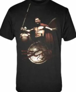 300 - King Leonidas and 300 Logo Male T-Shirt