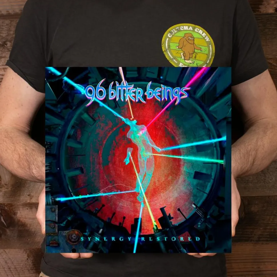 96 Bitter Beings - Synergy Restored LP Vinyl Record (Green in Blue with Pink Splatter Coloured Vinyl)