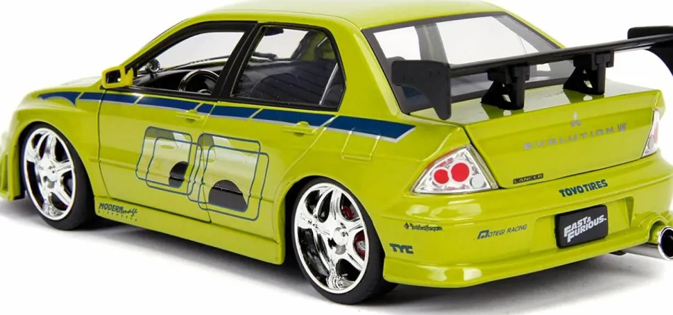 2 Fast 2 Furious - Brian’s 2002 Mitsubishi Lancer Evolution VII 1/24th Scale Metals Die-Cast Vehicle Replica