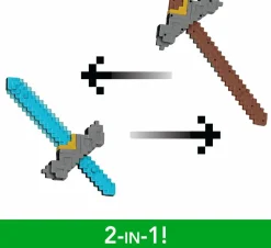 A Minecraft Movie (2025) - Click and Switch Sword and Pickaxe 2-in-1 Roleplay Replica