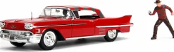 A Nightmare on Elm Street - Freddy Kreuger with 1958 Cadillac s62 1/24th Scale Hollywood Rides Die-Cast Vehicle Replica