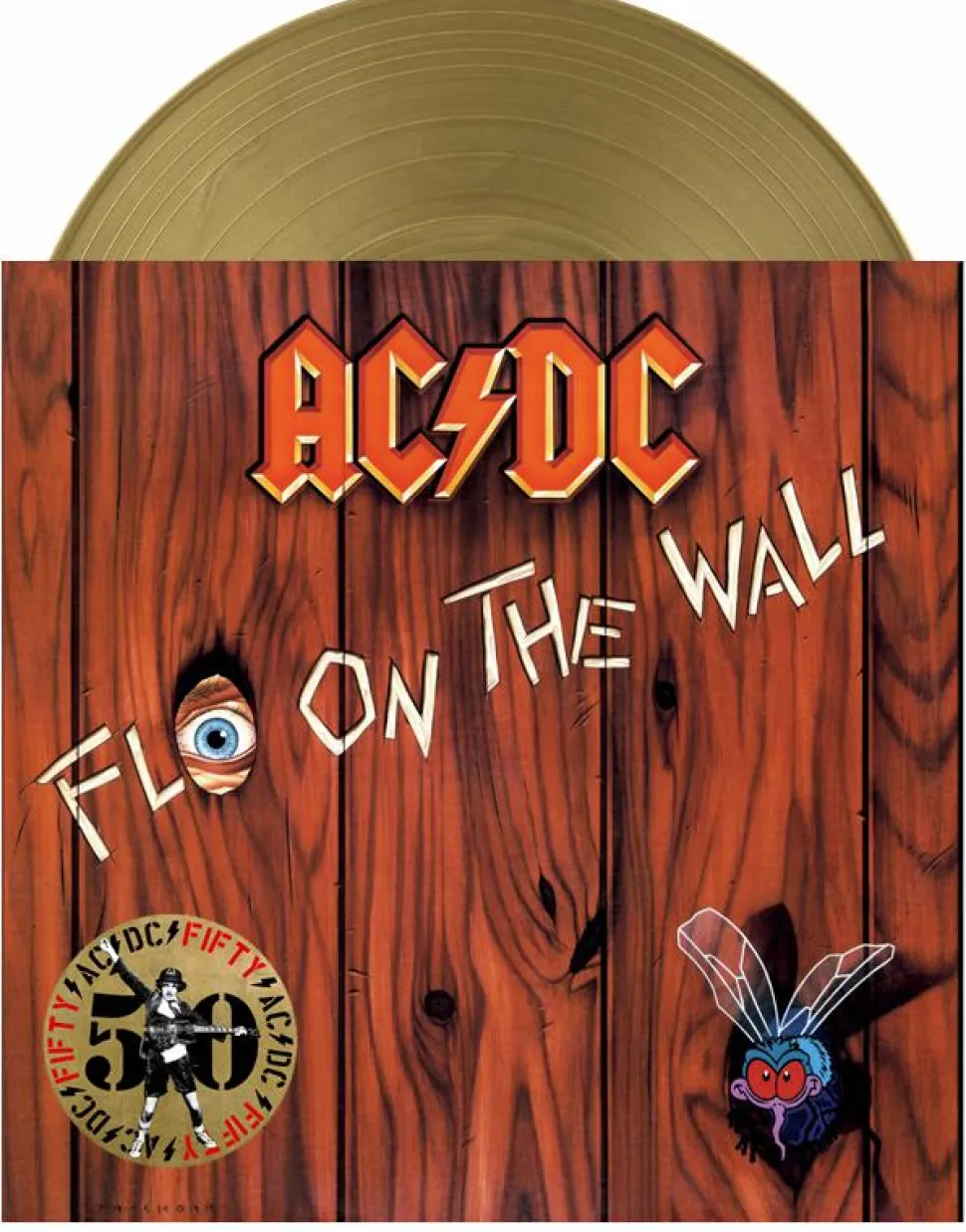 AC/DC - Fly on the Wall LP Vinyl Record (50th Anniversary Gold Nugget Coloured Vinyl)