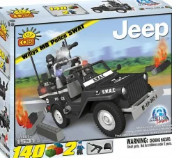 Action Town - 140 Piece Willys MB Jeep Police SWAT Car