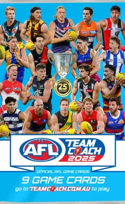 AFL Football - 2025 TeamCoach Footy Trading Cards Pack (9 Cards)