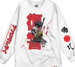 Afro Samurai - Afro Samurai x DGK Afro White Long Sleeve T-Shirt