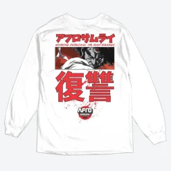 Afro Samurai - Afro Samurai x DGK Afro White Long Sleeve T-Shirt