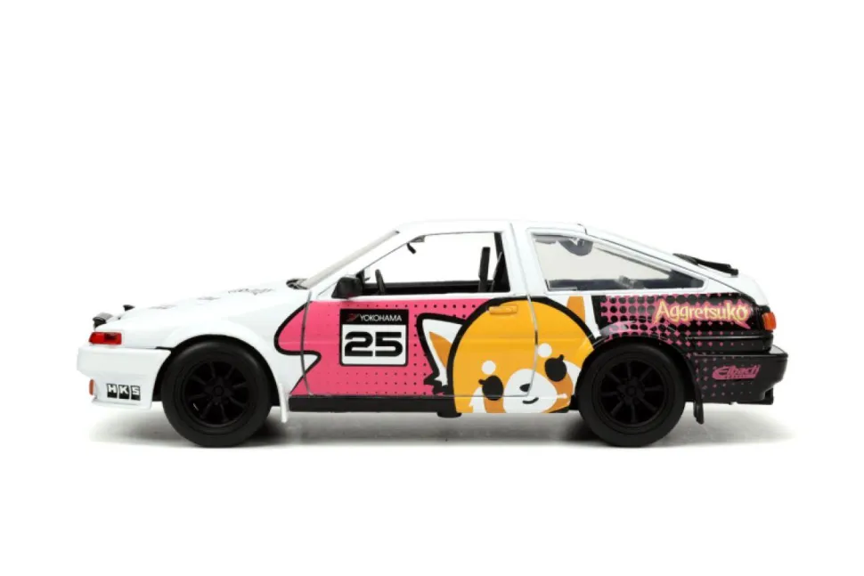 Aggretsuko - Aggretsuko & 1986 Toyota Trueno (AE86) 1/24th Scale Die-Cast Vehicle