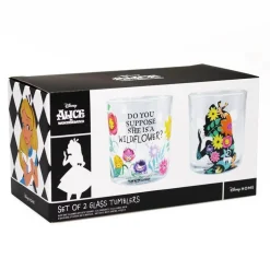 Alice in Wonderland (1951) - 'Do You Suppose She Is A Wildflower?' Disney Gifts Glass Tumbler 2-Pack