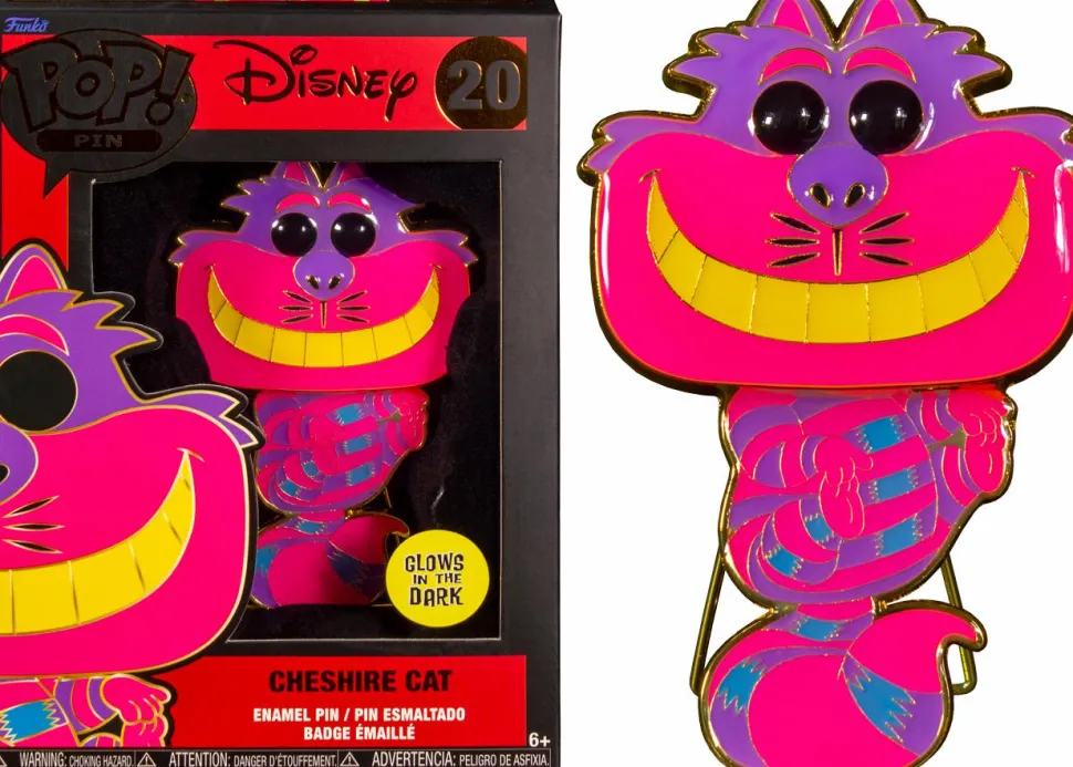 Alice in Wonderland - Cheshire Cat Glow-in-the-Dark 4" Pop! Enamel Pin