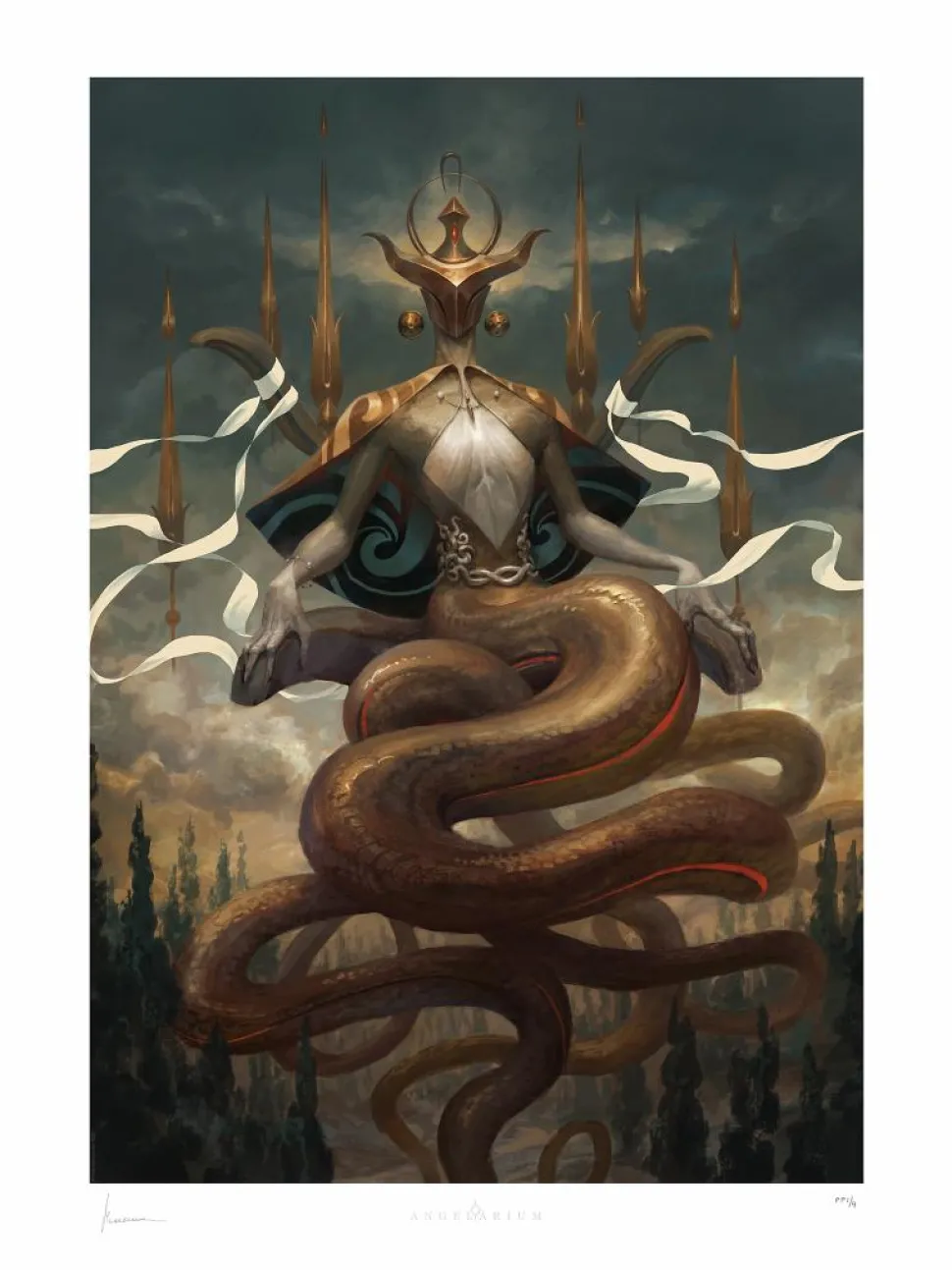 Angelarium - Kundaliel: Angel of Ophiuchus Fine Art Print by Peter Mohrbacher