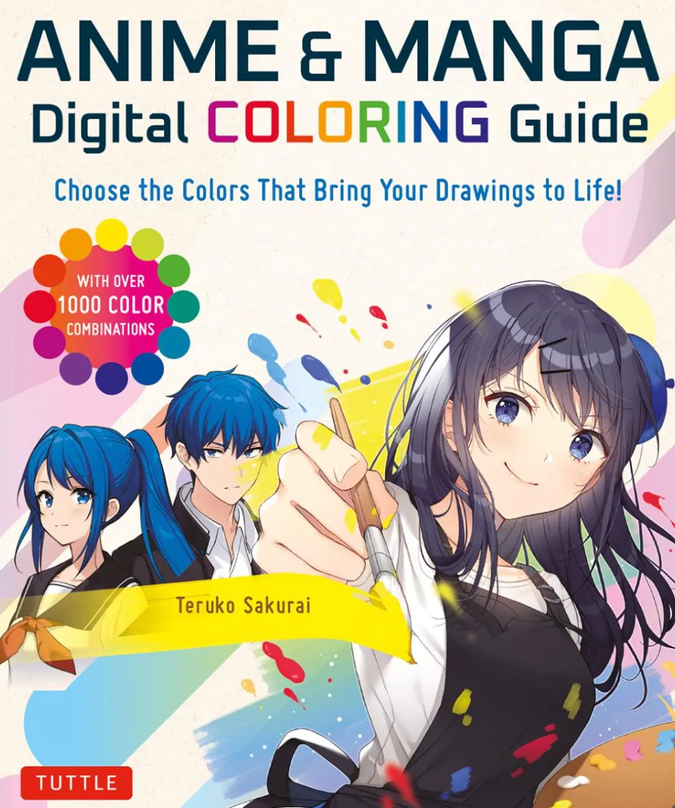 Anime & Manga Digital Coloring Guide by Teruko Sakurai Paperback Book