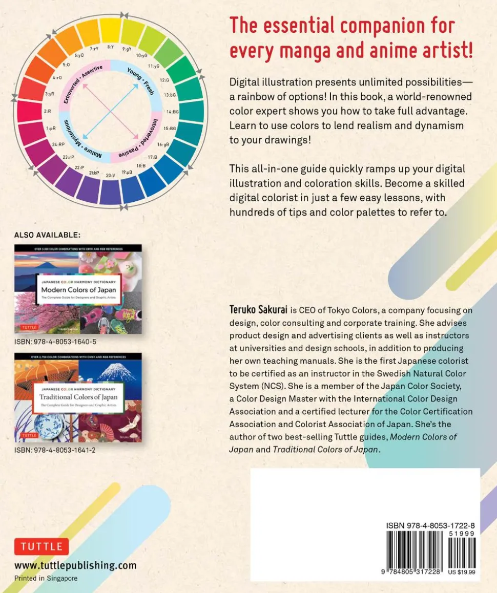 Anime & Manga Digital Coloring Guide by Teruko Sakurai Paperback Book