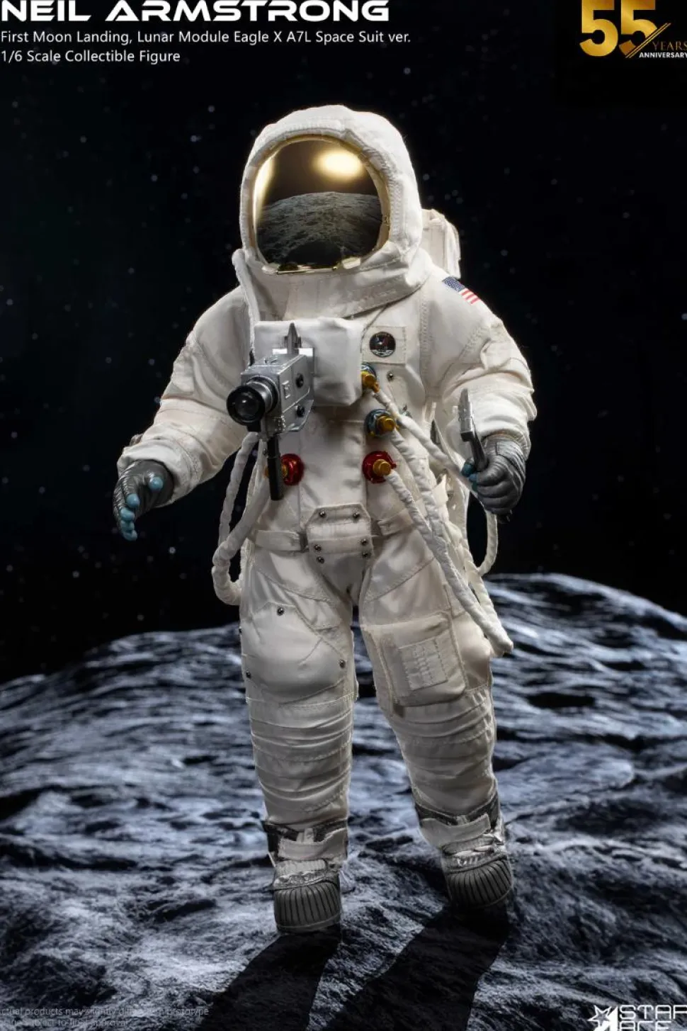 Apollo 11 - Neil Armstrong (First Moon Landing, Lunar Module Eagle X A7L Space Suit Version) 1/6th Scale Action Figure