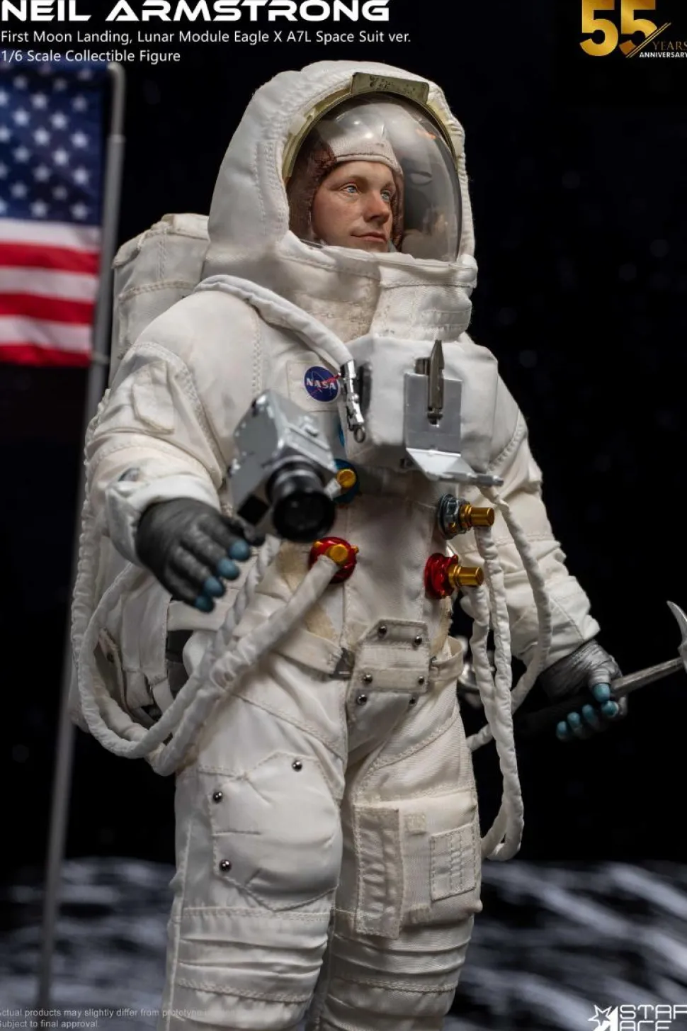 Apollo 11 - Neil Armstrong (First Moon Landing, Lunar Module Eagle X A7L Space Suit Version) 1/6th Scale Action Figure