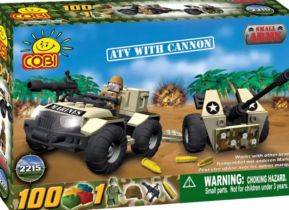 Army - 100 Piece ATV with Cannon Military Vehicle