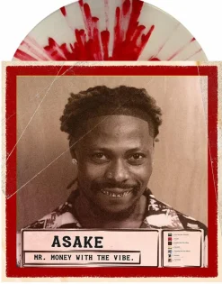 Asake - Mr. Money with the Vibe LP Vinyl Record (Bone with Red Splatter Coloured Vinyl)