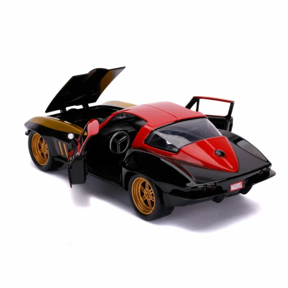 Avengers - Black Widow with 1966 Chevy Corvette 1/24th Scale Hollywood Rides Die-Cast Vehicle Replica