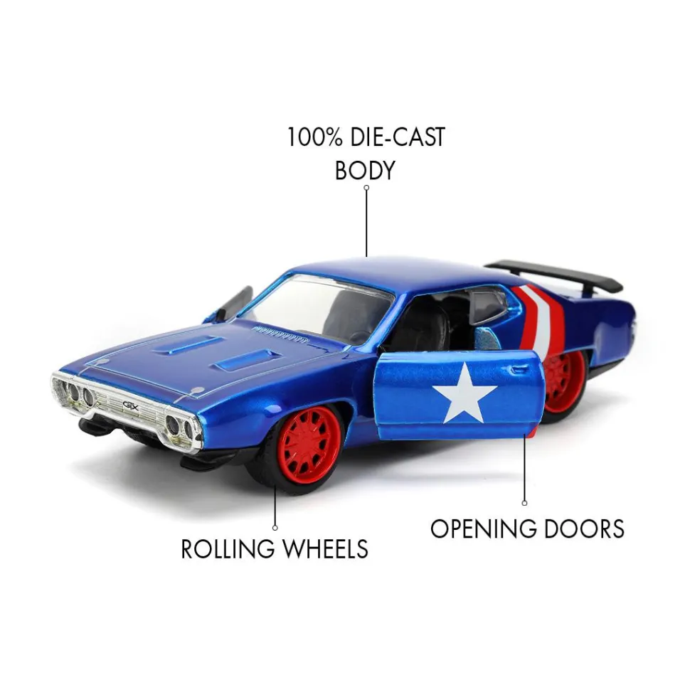 Avengers - Captain America 1972 Plymouth GTX 1/32 Scale Die-Cast Vehicle Replica