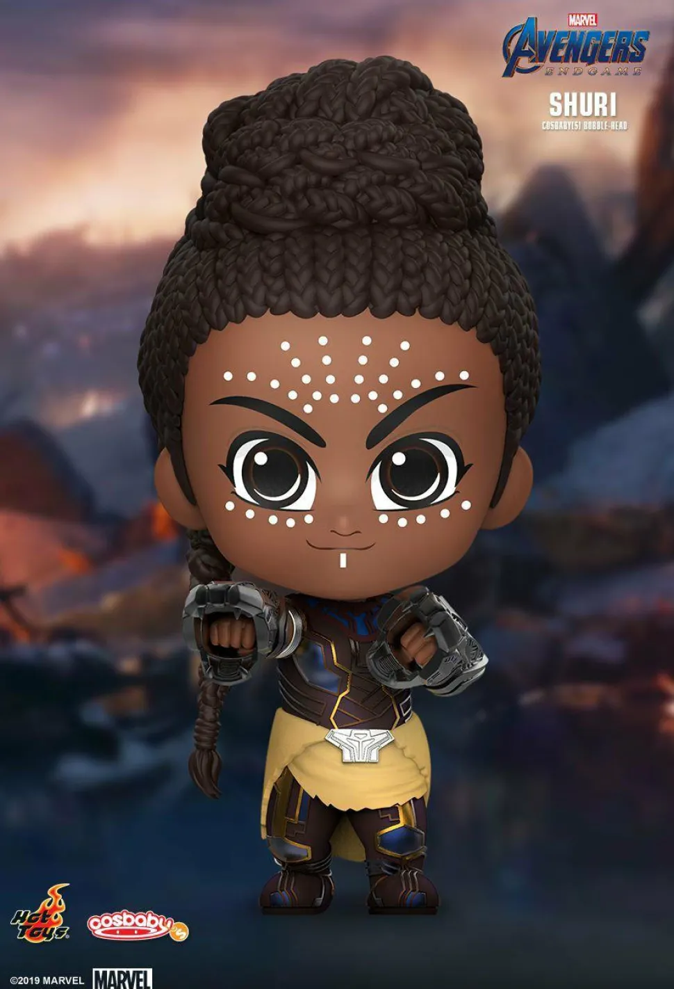 Avengers 4: Endgame - Shuri Cosbaby 3.75” Hot Toys Bobble-Head Figure