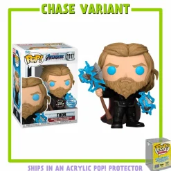 Avengers 4: Endgame - Thor with Thunder Glow in the Dark Pop! Vinyl Figure in Acrylic Pop! Protector (Chase Variant)