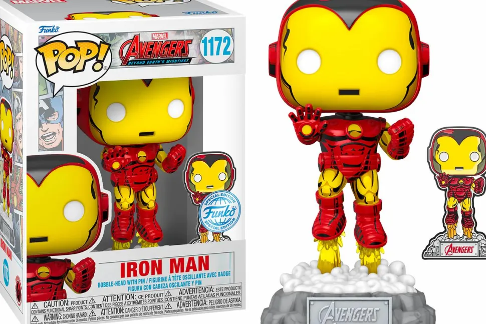 Avengers: Beyond Earth’s Mightiest - Iron Man 60th Anniversary Pop! Vinyl Figure with Enamel Pin