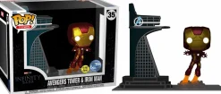 Avengers: Infinity Saga - Avengers Tower & Iron Man Glow-in-the-Dark Pop! Town Vinyl Figure
