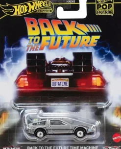 Back to the Future - DeLorean Time Machine Hot Wheels Premium Pop Culture Real Riders 1/64th Scale Die-Cast Vehicle Replica (2025 Mix #2)