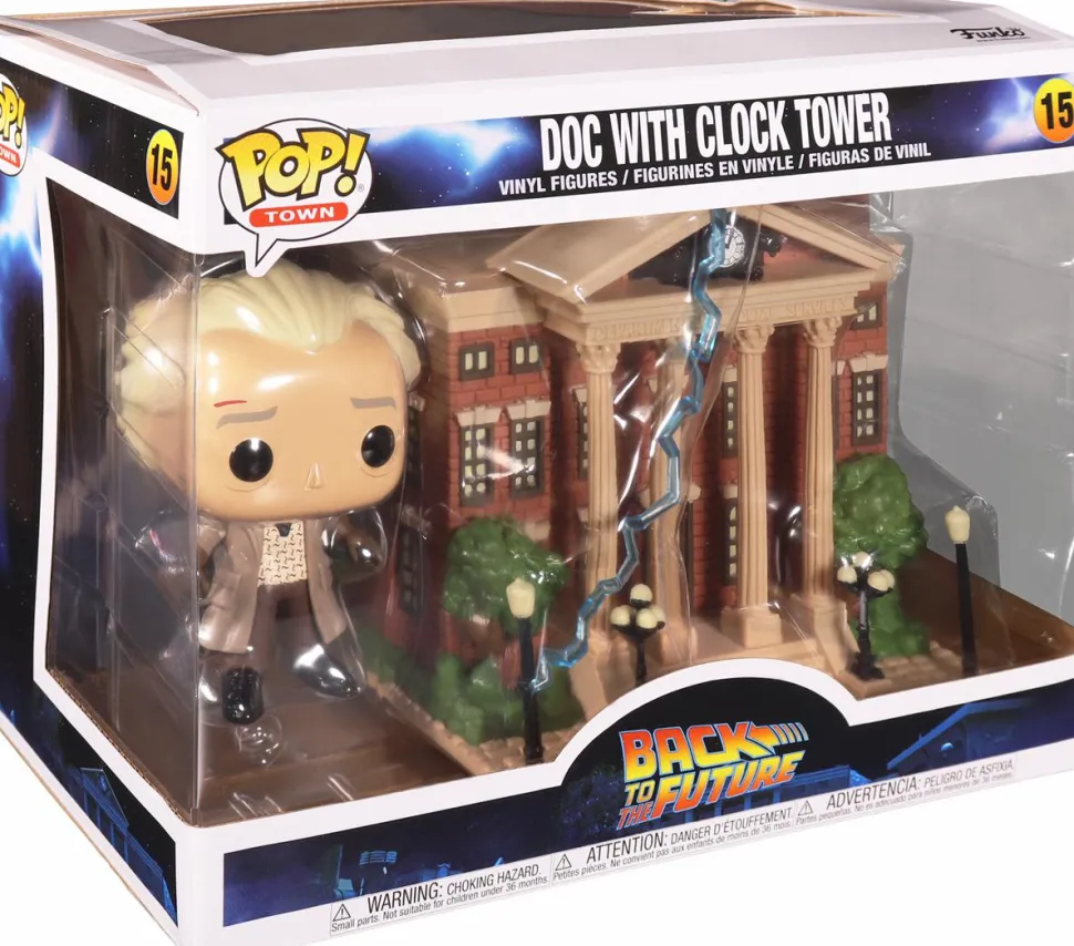 Back To The Future - Dr. Emmett Brown with Clock Tower Pop! Town Vinyl Figure