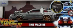 Back to the Future Part III - DeLorean Time Machine (Train Wheel Version) w/Lights Hollywood Rides 1/24th Scale Die-Cast Vehicle Replica