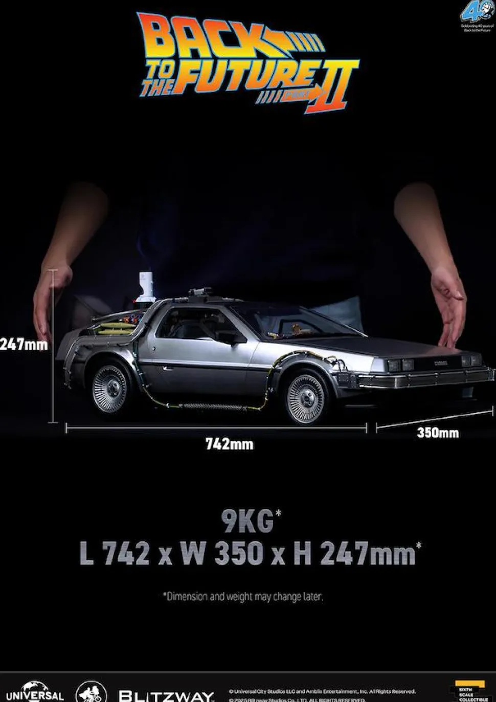 Back to the Future Part II - DeLorean Time Machine 1/6th Scale Action Figure Vehicle Replica
