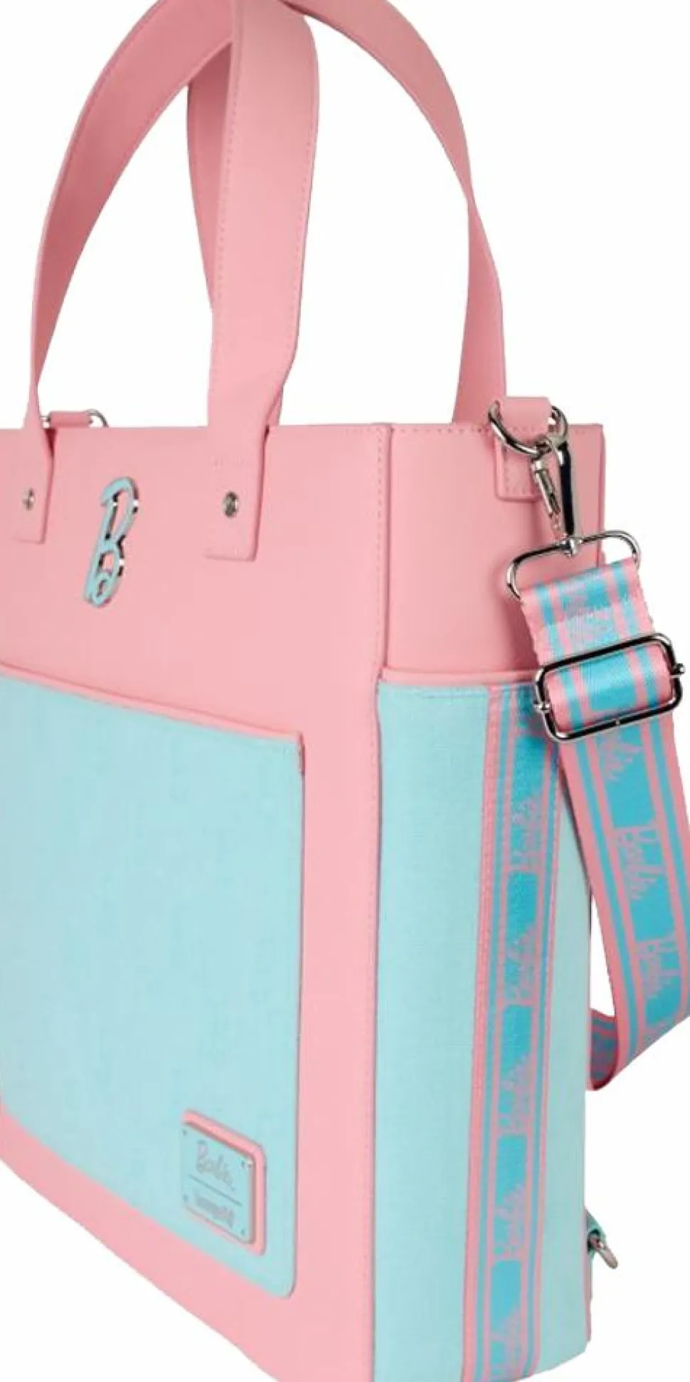 Barbie - Classic Terry Cloth 13" Faux Leather Convertible Tote Bag