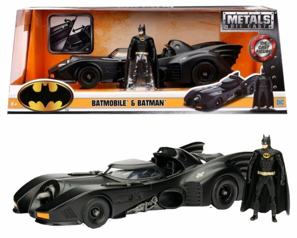 Batman (1989) - Batman with Batmobile 1/24th Scale Hollywood Rides Die-Cast Vehicle Replica