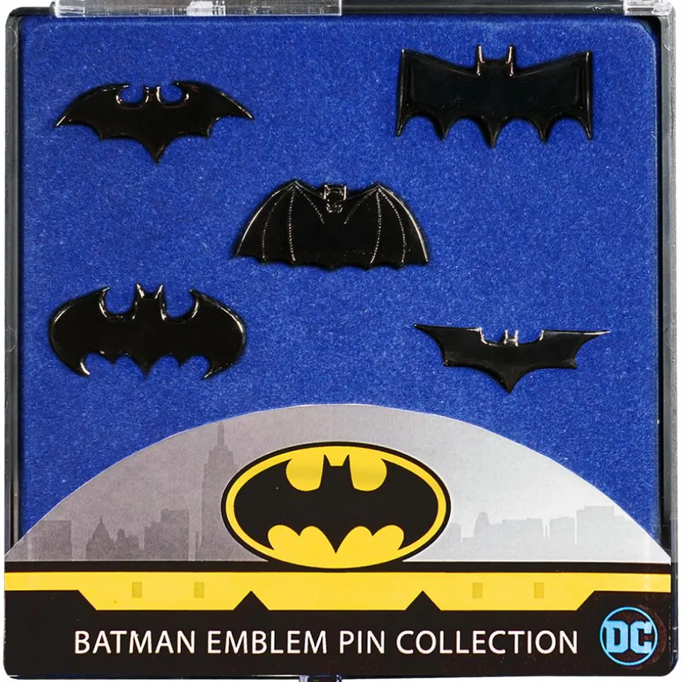 Batman - Batman Emblem Black Chrome Lapel Pin Collection 5-Pack