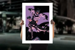 Batman - The Bat and The Cat Fine Art Print by Clay Mann
