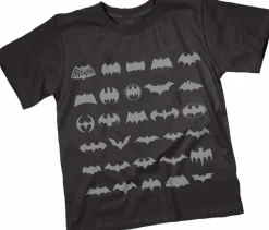 Batman - Through The Ages Logo Black Kids or Youth T-Shirt