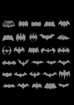 Batman - Through The Ages Logo Black Kids or Youth T-Shirt