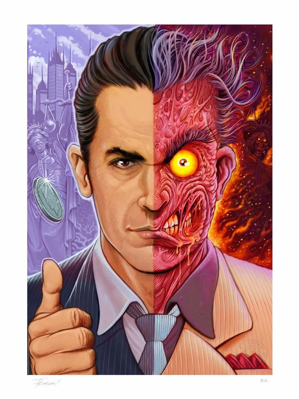 Batman - Two-Face Fine Art Print by Florian Bertmer