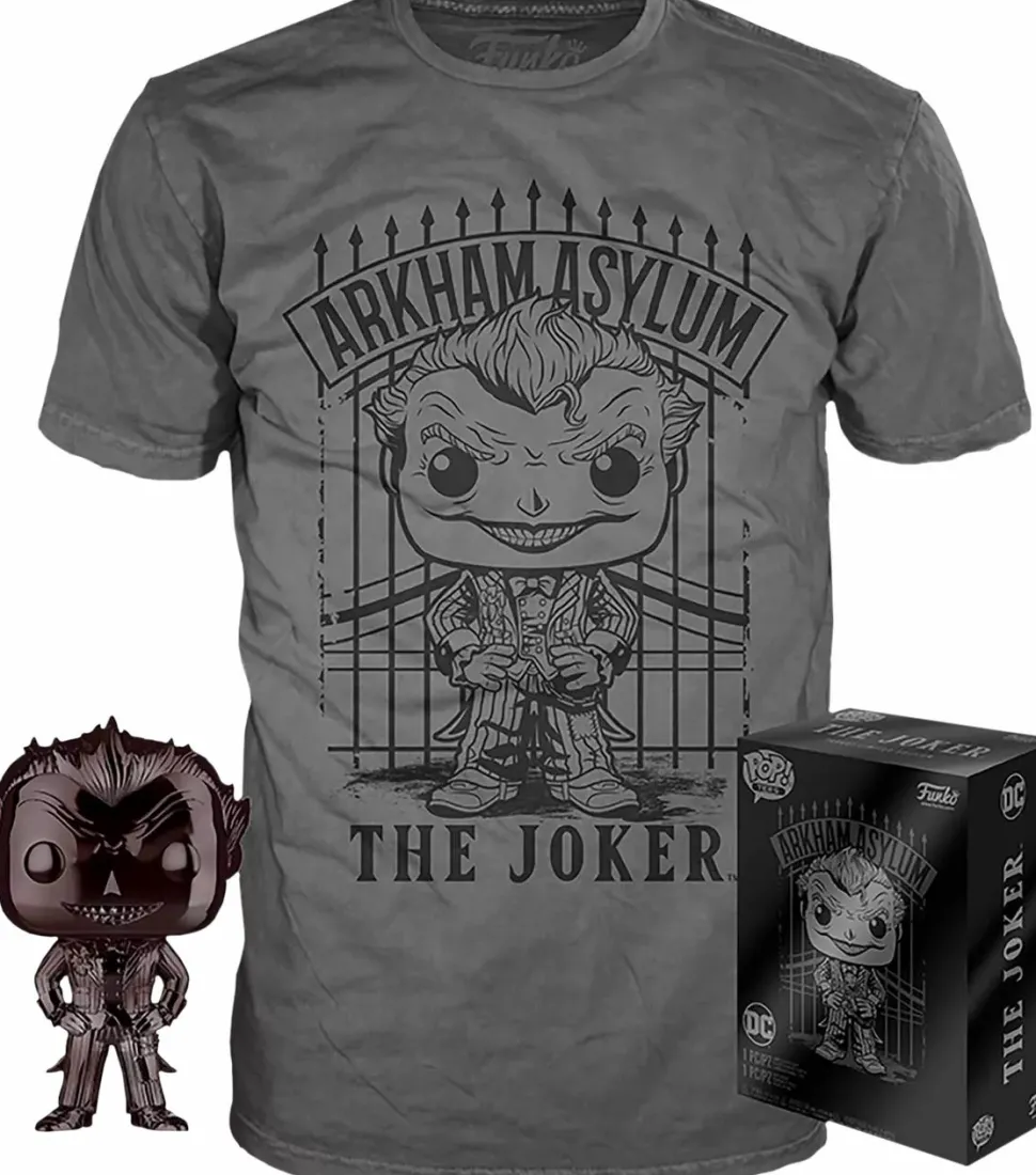 Batman: Arkham Asylum - The Joker Chrome Pop! Vinyl Figure & T-Shirt Box Set