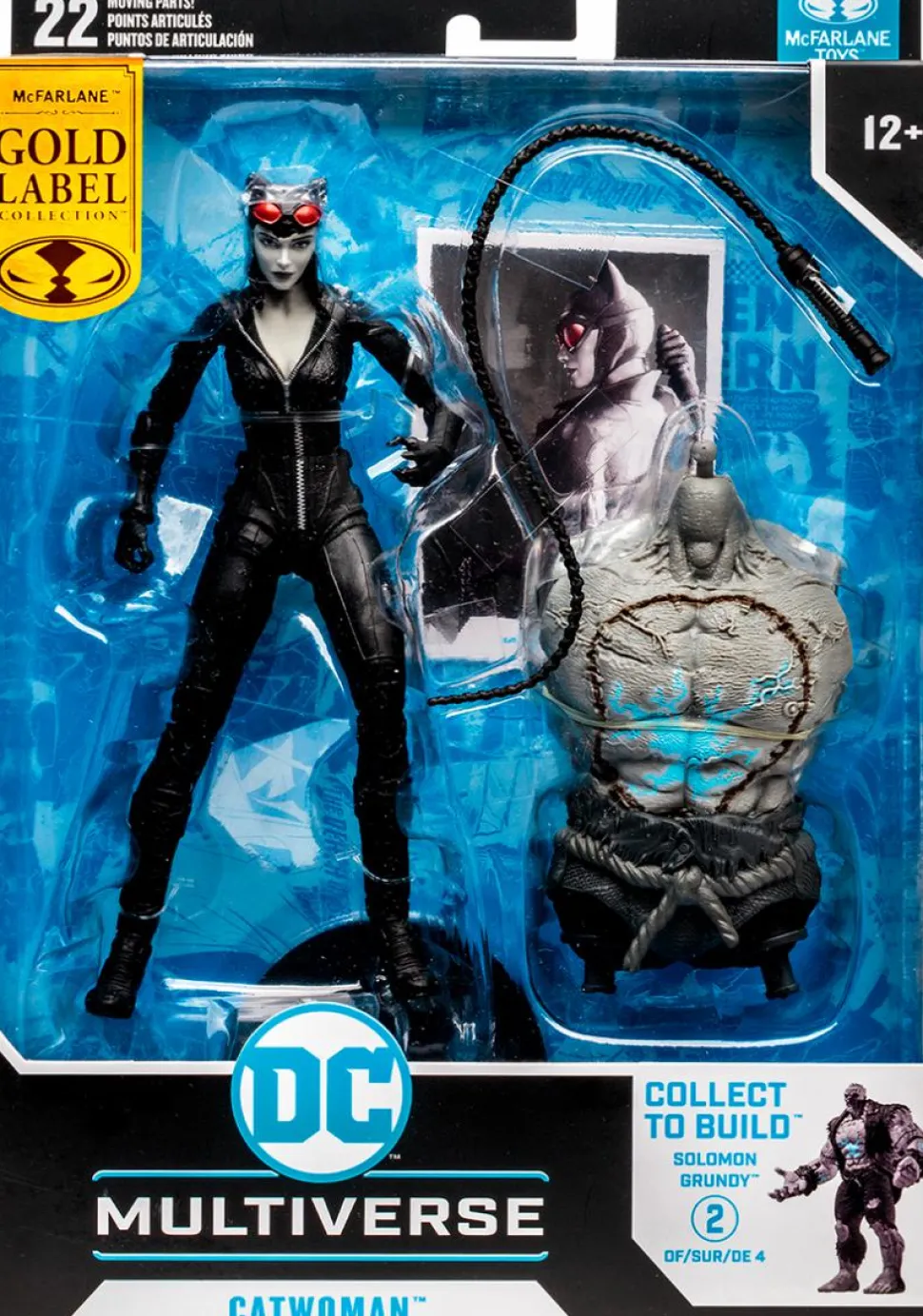 Batman: Arkham City - Catwoman (Black & White Variant) DC Multiverse Gold Label 7” Scale Action Figure (Solomon Grundy Build-A-Figure)