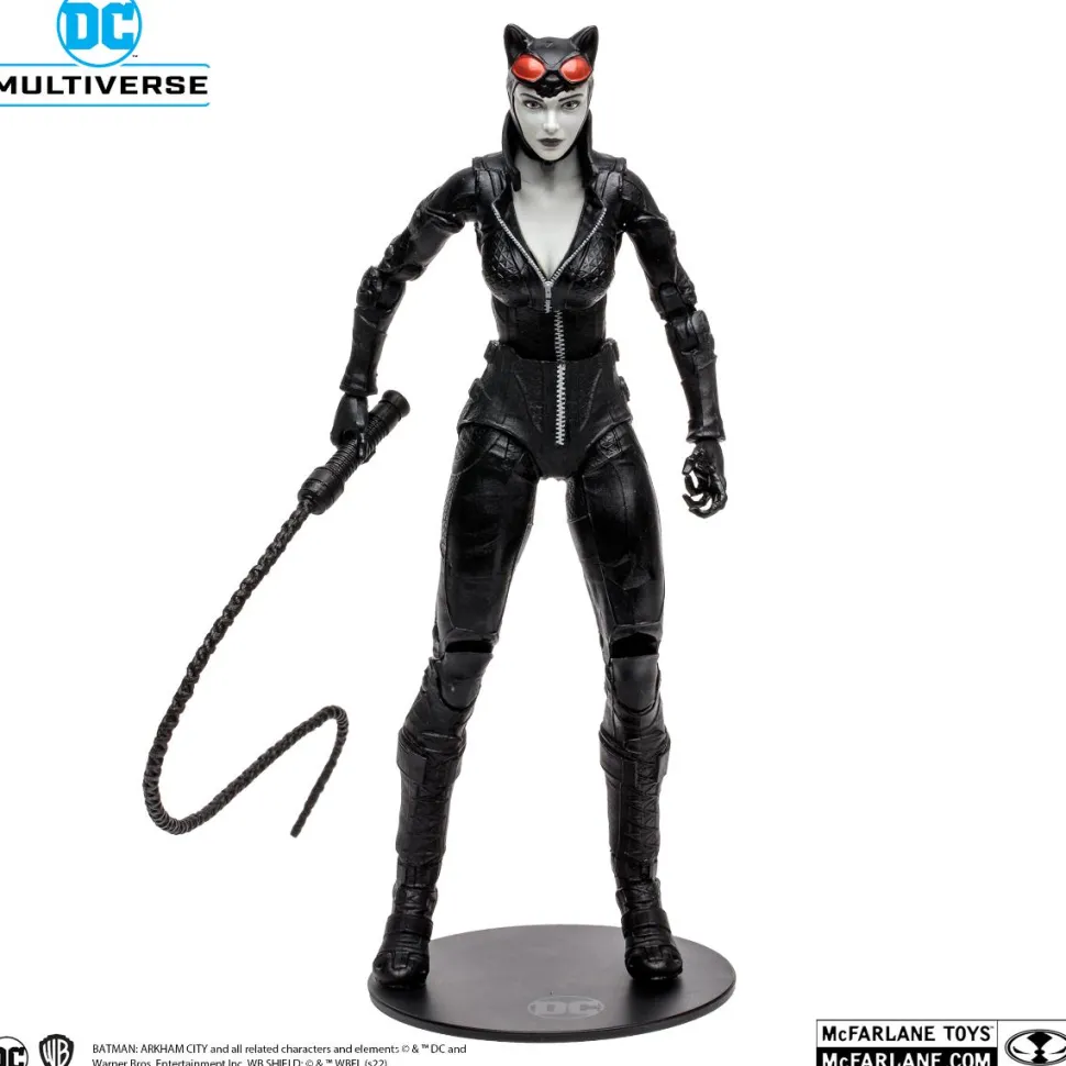 Batman: Arkham City - Catwoman (Black & White Variant) DC Multiverse Gold Label 7” Scale Action Figure (Solomon Grundy Build-A-Figure)