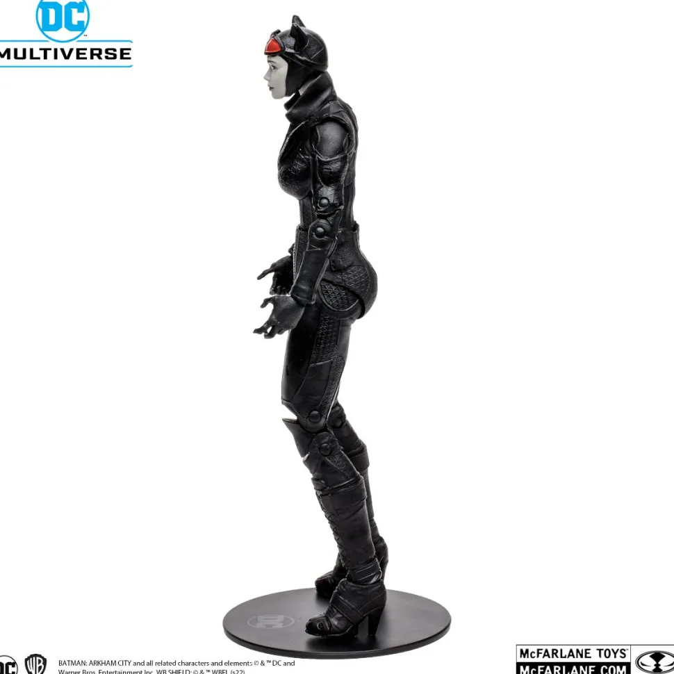 Batman: Arkham City - Catwoman (Black & White Variant) DC Multiverse Gold Label 7” Scale Action Figure (Solomon Grundy Build-A-Figure)