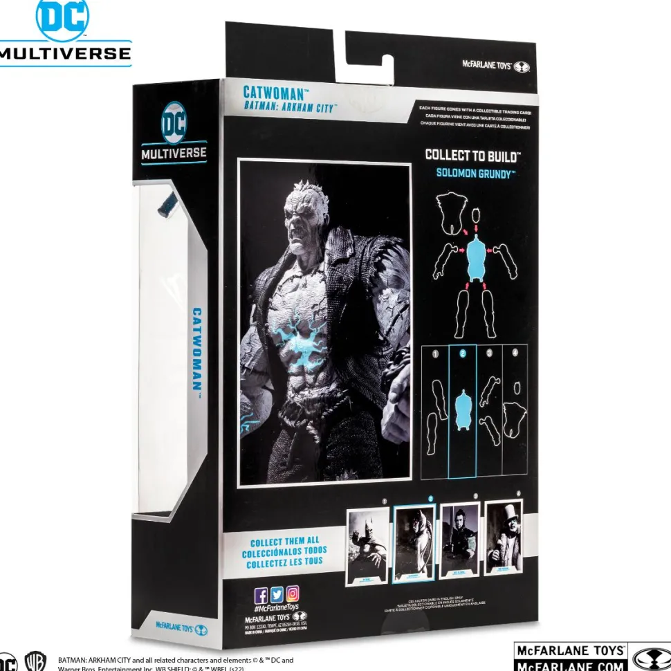 Batman: Arkham City - Catwoman (Black & White Variant) DC Multiverse Gold Label 7” Scale Action Figure (Solomon Grundy Build-A-Figure)