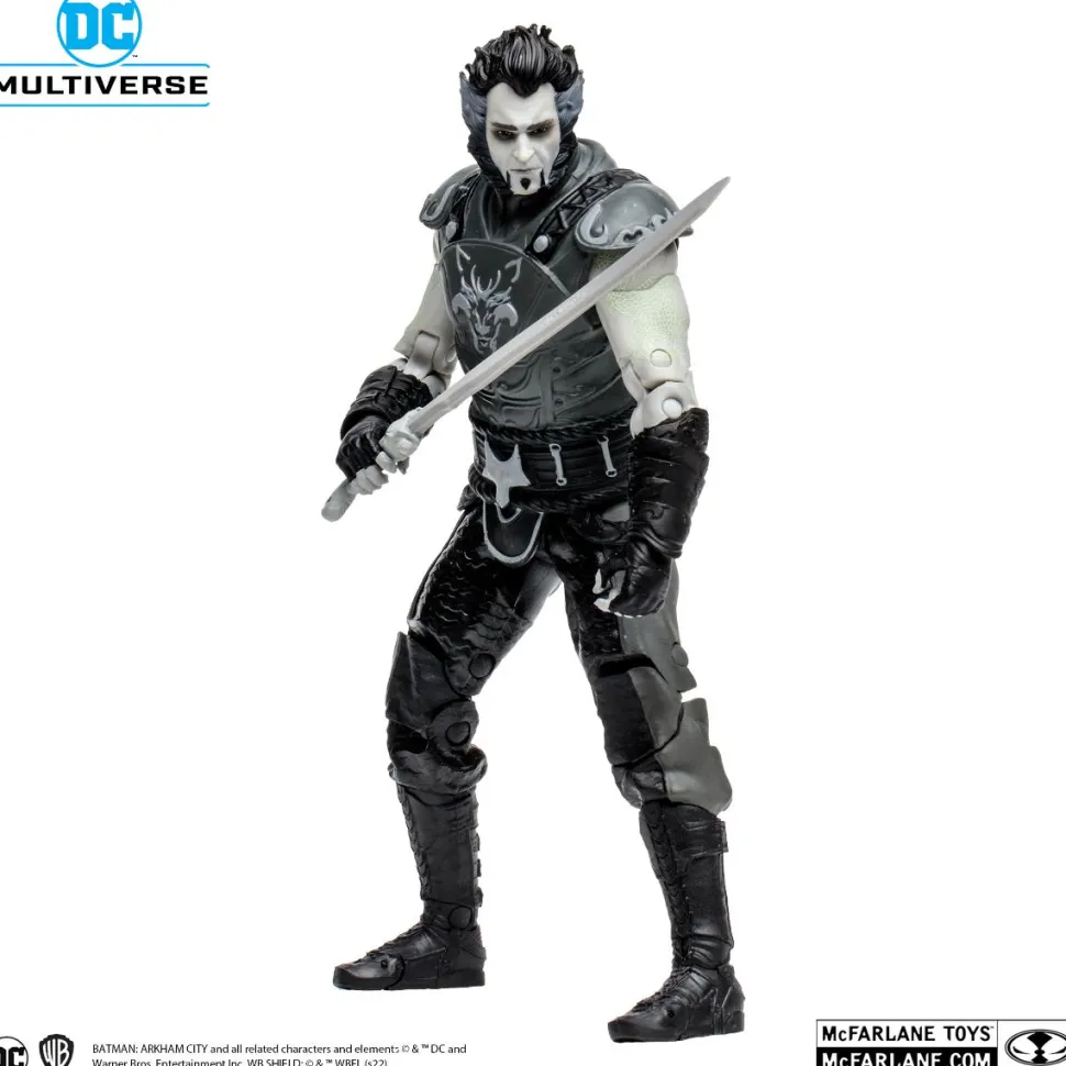 Batman: Arkham City - Ra's Al Ghul (Black & White Variant) DC Multiverse Gold Label 7” Scale Action Figure (Solomon Grundy Build-A-Figure)