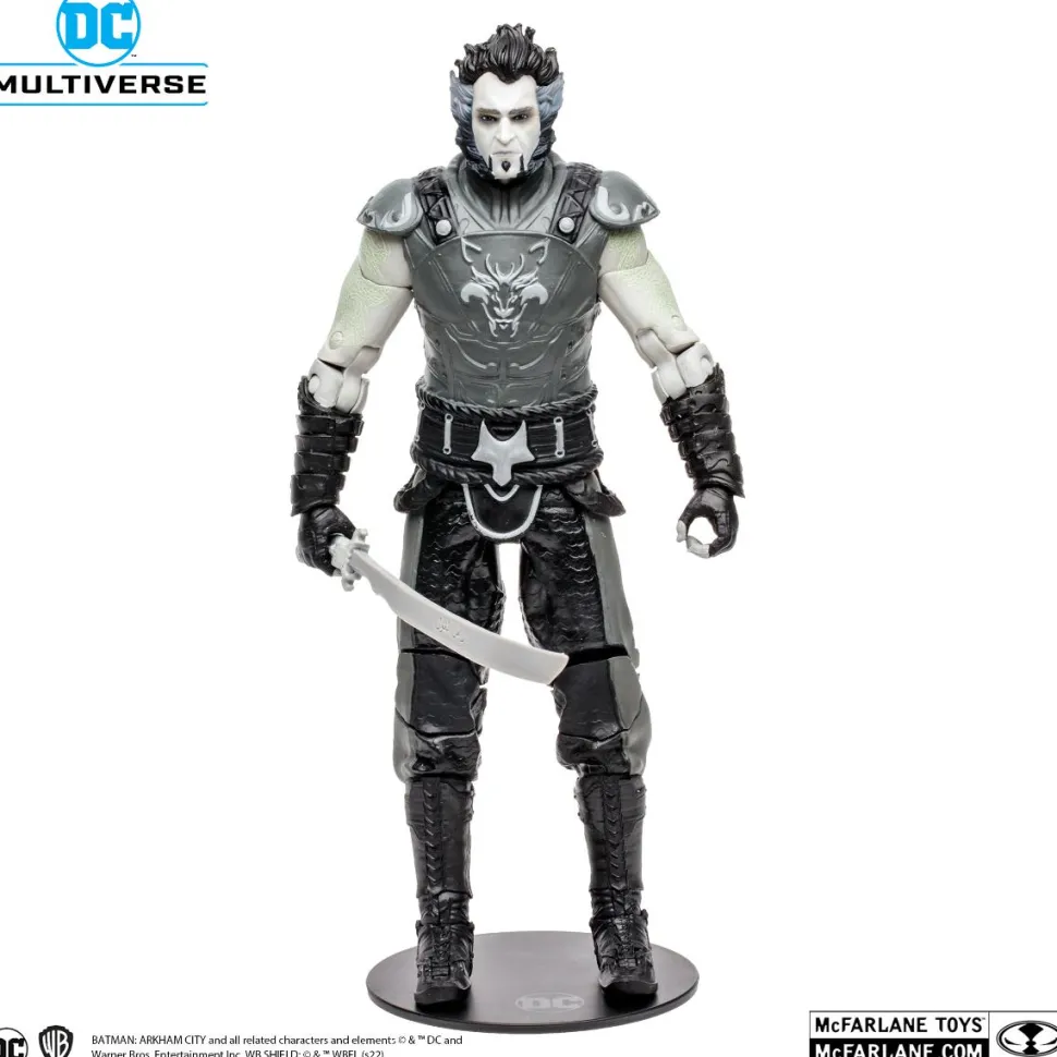Batman: Arkham City - Ra's Al Ghul (Black & White Variant) DC Multiverse Gold Label 7” Scale Action Figure (Solomon Grundy Build-A-Figure)
