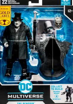 Batman: Arkham City - The Penguin (Black & White Variant) DC Multiverse Gold Label 7” Scale Action Figure (Solomon Grundy Build-A-Figure)