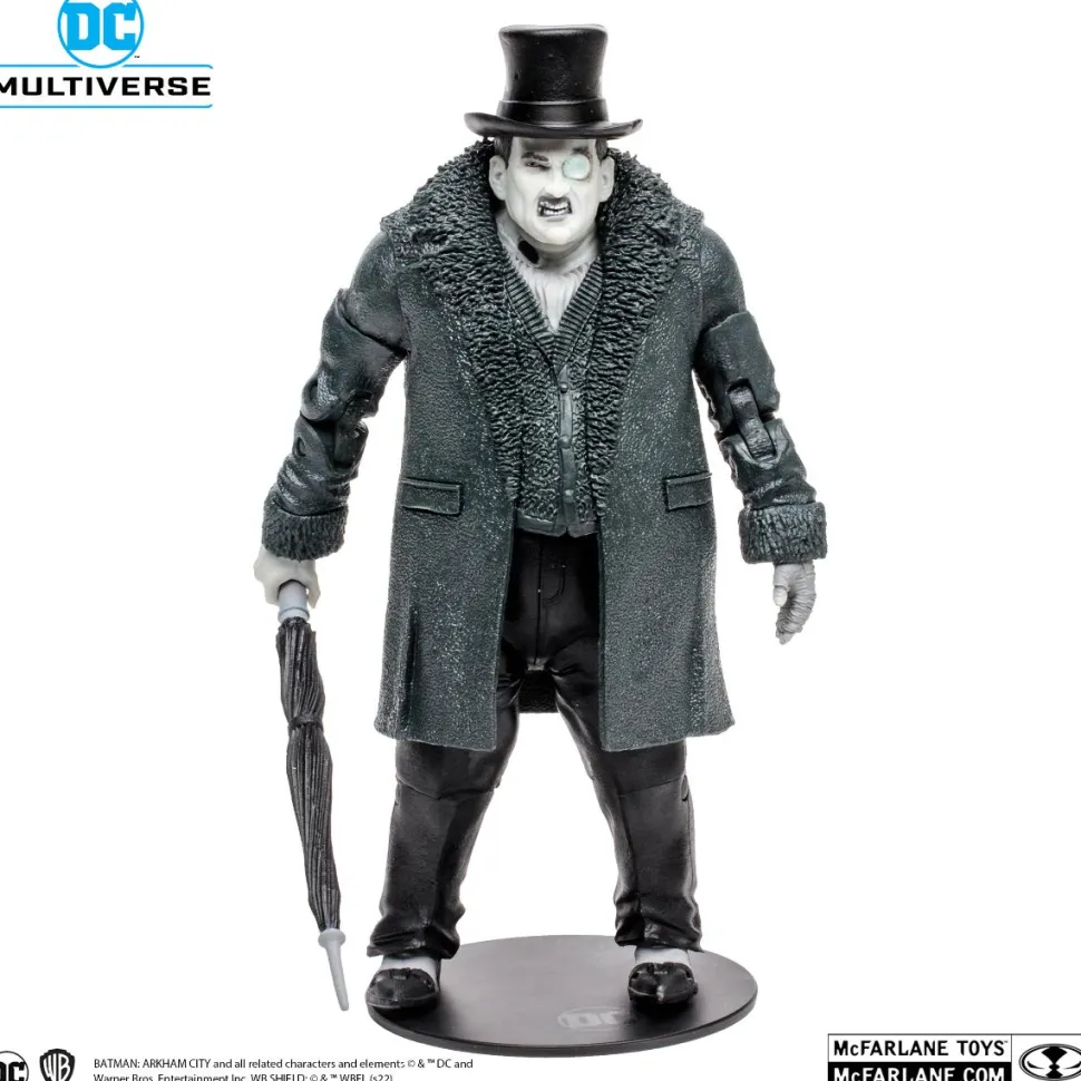Batman: Arkham City - The Penguin (Black & White Variant) DC Multiverse Gold Label 7” Scale Action Figure (Solomon Grundy Build-A-Figure)
