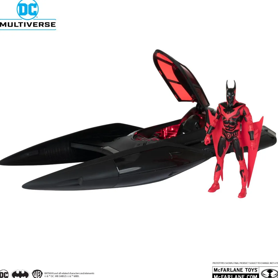 Batman Beyond - Batman & The Batmobile DC Multiverse Gold Label 7" Scale Action Figure Vehicle with Lights & Sound
