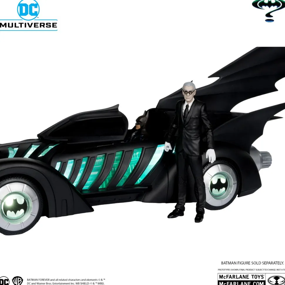 Batman Forever (1995) - Alfred Pennyworth & Batmobile DC Multiverse Gold Label 7" Scale Action Figure Vehicle 2-Pack