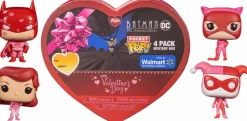 Batman: The Animated Series - Batman, Catwoman, Harley Quinn, Poison Ivy Valentine’s Day Heart-Shaped Box Pocket Pop! Vinyl Figure 4-Pack